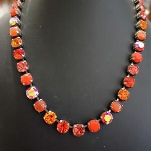 Elegant Orange and Red Gemstone Necklace